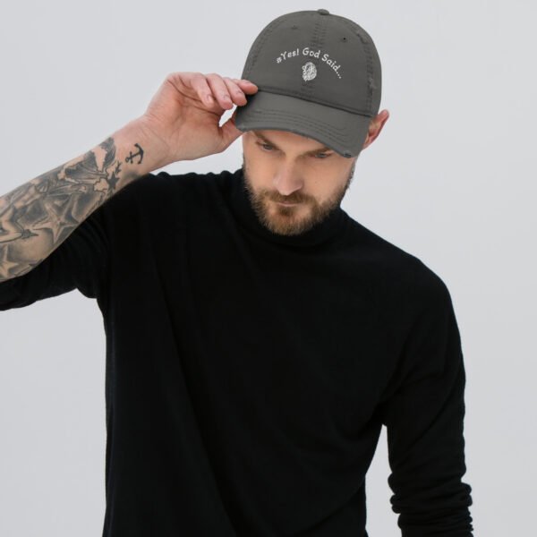 Distressed Dad Hat (#Yes! God Said...) - Image 3